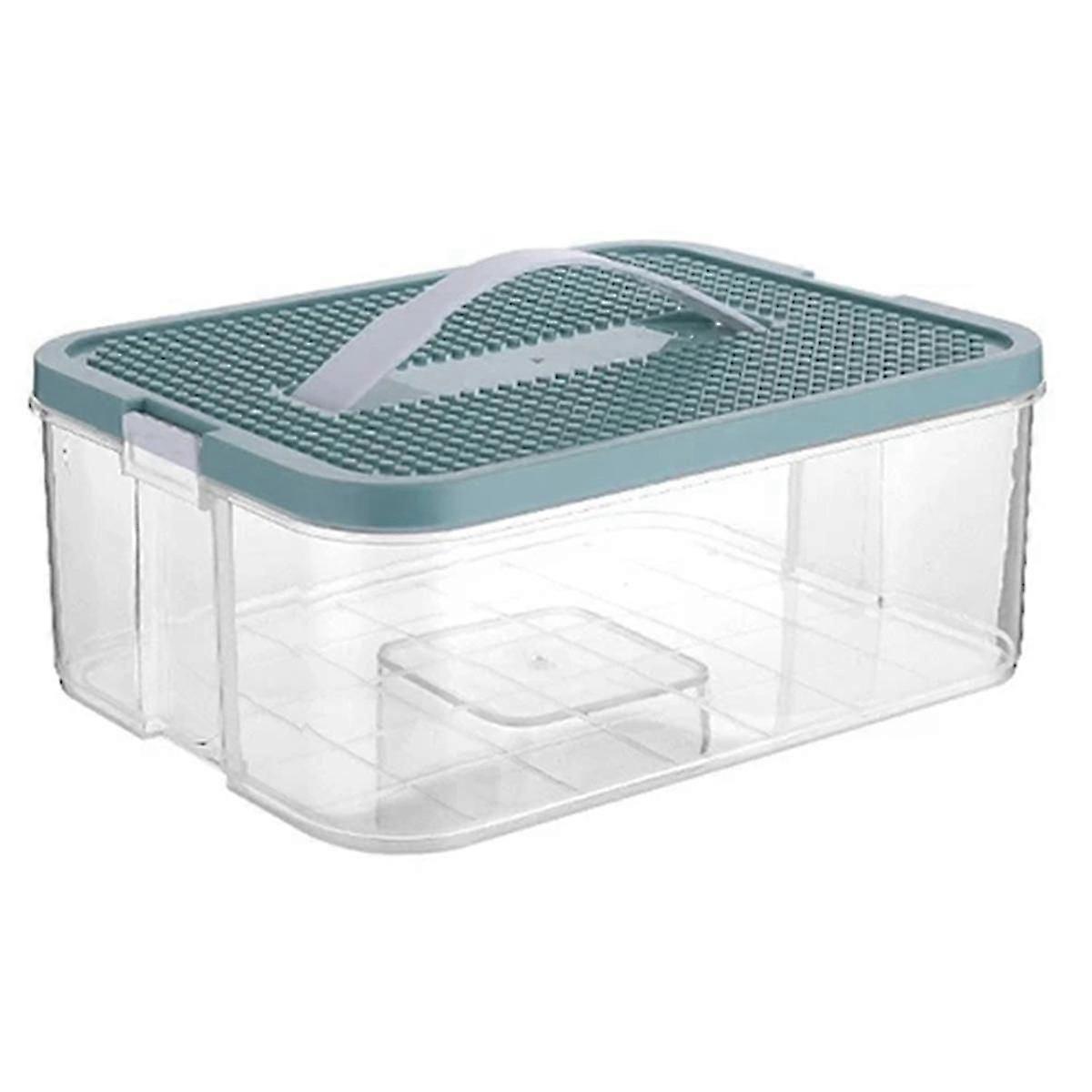 Practical Green Stackable Toy Box Adjustable Storage for Kids' Building Blocks