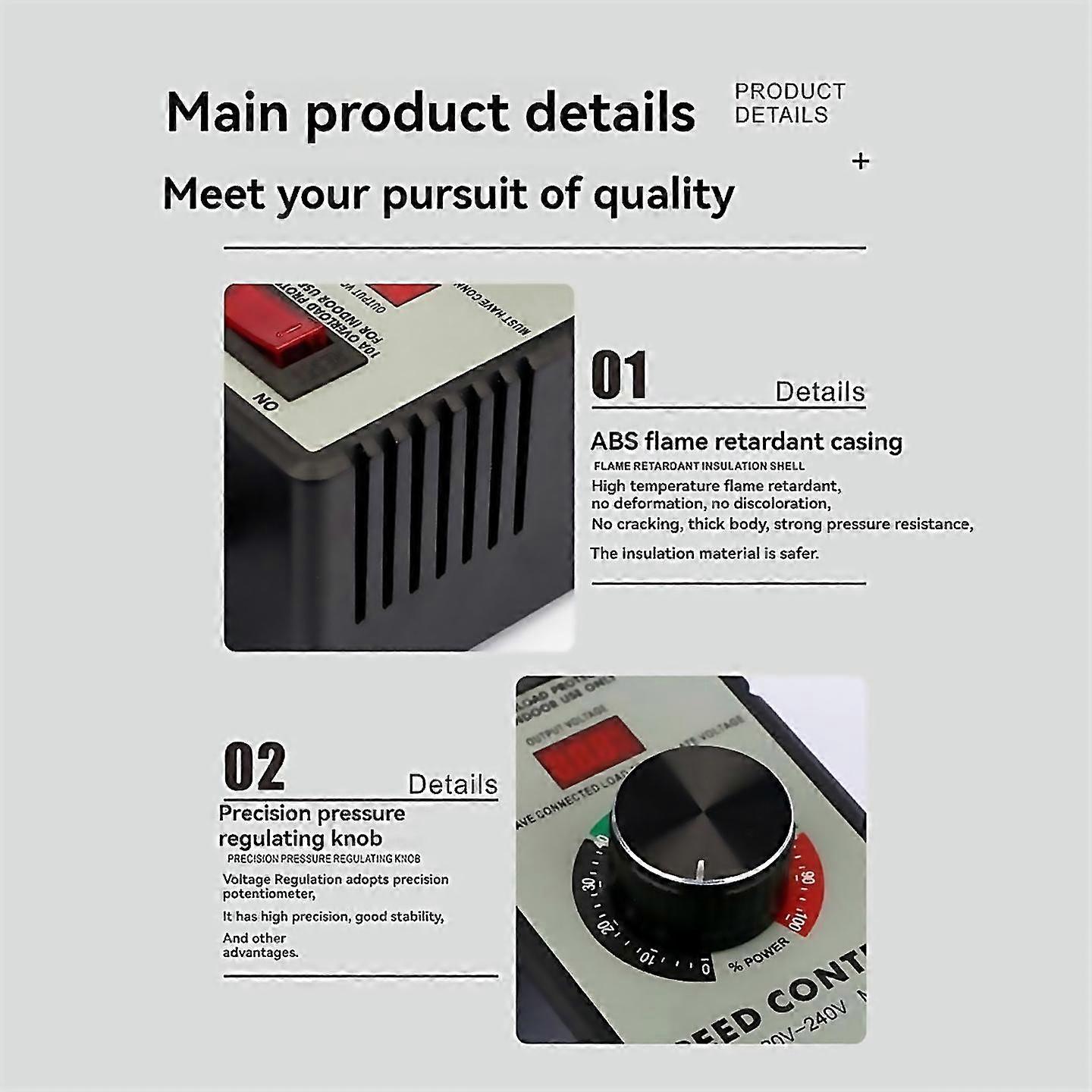 For 4000w Variable Voltage Regulator Grinders Controller Eu Plug