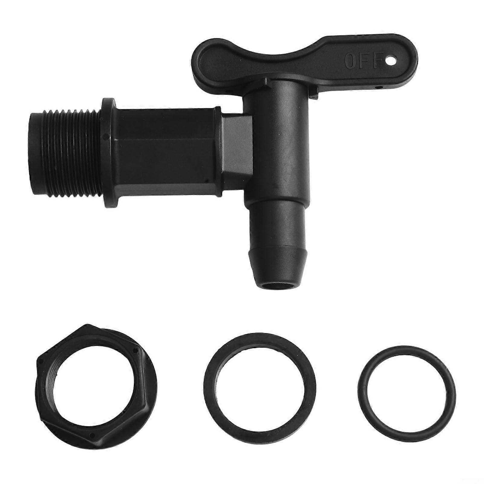 Eimer-Kunststoff-Wasserhahn Ersatz für IBC-Regentonne, 25,4 mm Gewinde Kunststoff-Adapter in Schwarz, Praktisch und Zuverlässig