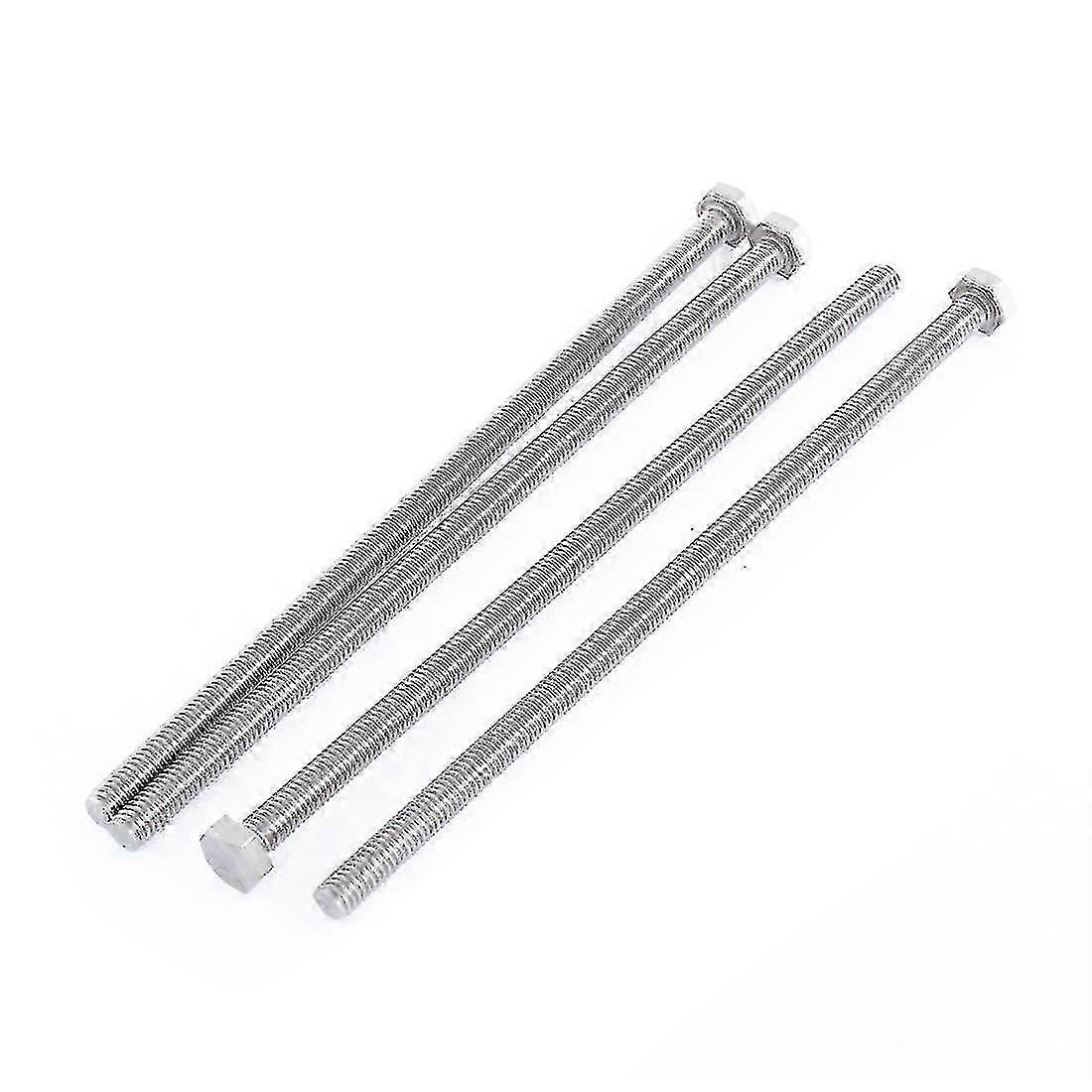 M6 X 150mm Fully Threaded Stainless Steel Hex Head Screw Bolt 4 Pcs-E-Yvan