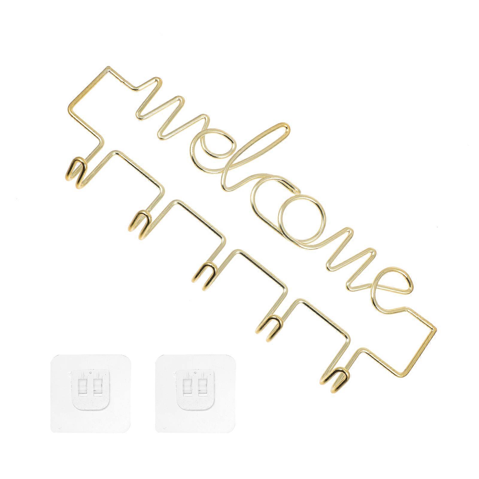 Golden Multifunctional Wallmounted Rack Creative Keys Rack for Home Use Iron Material 70x18cm