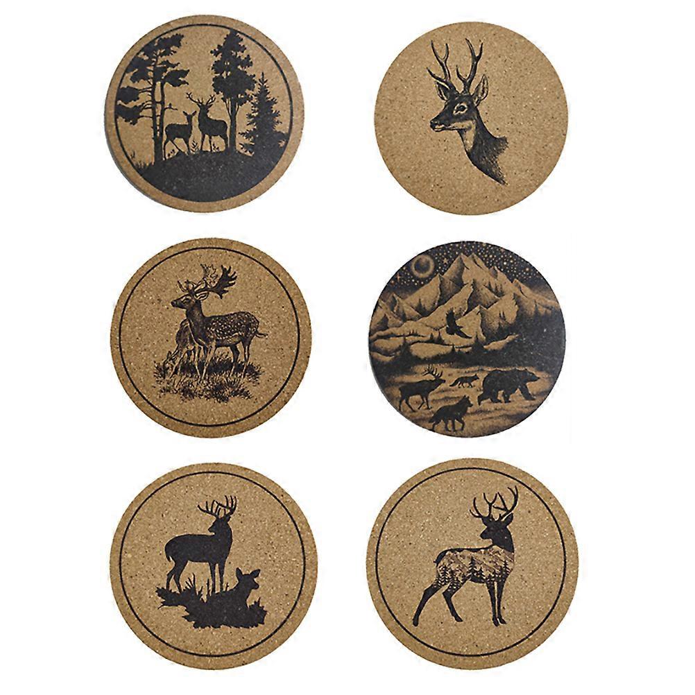 10cm Round Wooden Cup Mats Coasters Designed For Homes And Restaurants With Condensation Protection 6Pcs