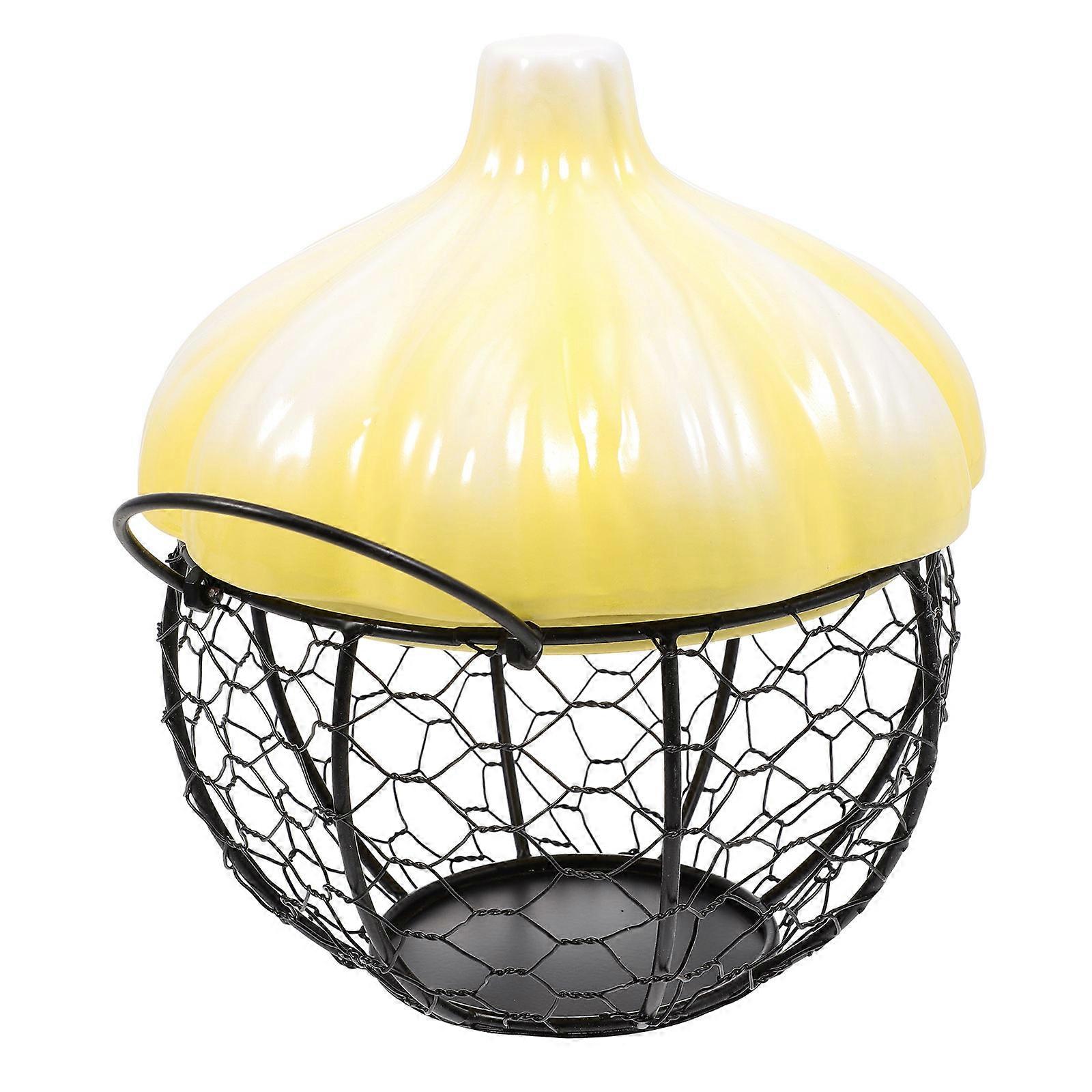 Ceramic Egg Basket Organizational Storage Container For Household Users With Hen Shaped Appearance 1Set