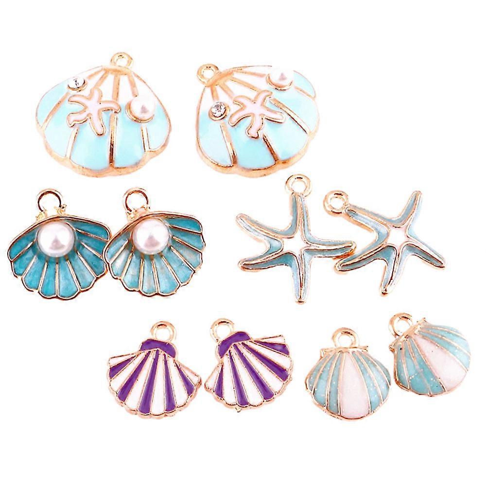 20Pcs Mini Charms For Jewelry Making Craft Seashells For Keychain Decorative Accessories In Blue