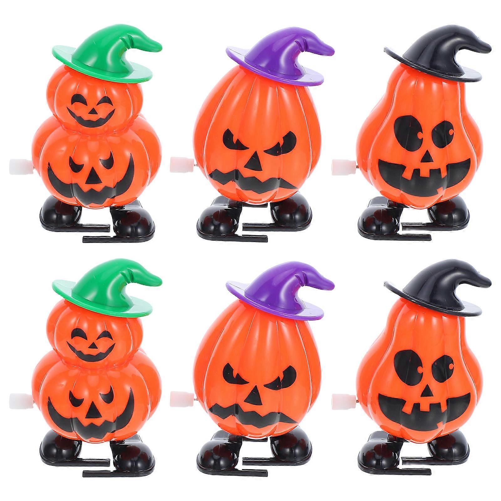 6pcs Halloween Wind Up Pumpkin Mini Clockwork Toys for Party Favors, Goody Bags, Prizes – Safe & Fun for All Ages – Perfect for Halloween Celebrations