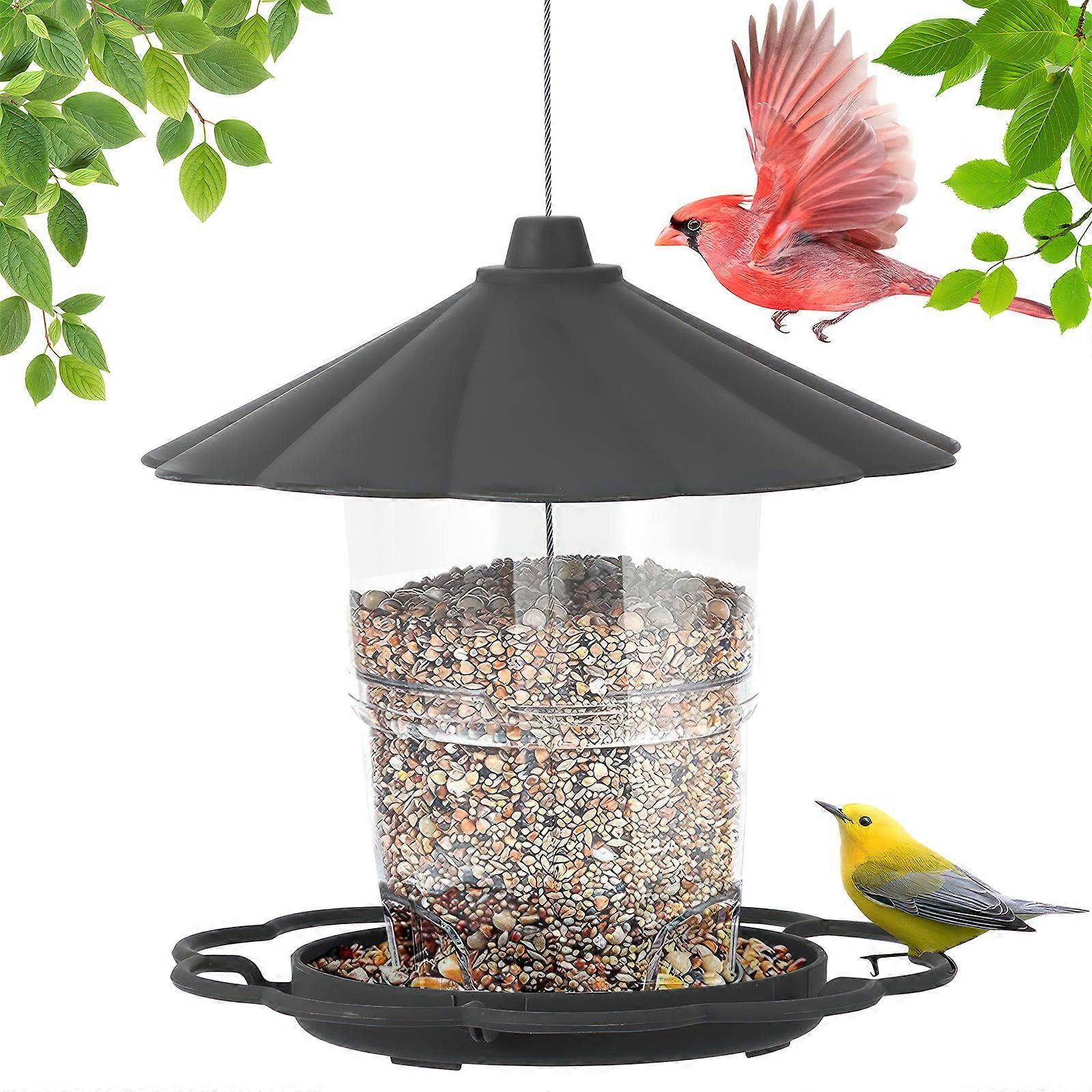 Double-Layer Retractable Outdoor Bird Feeder Gray