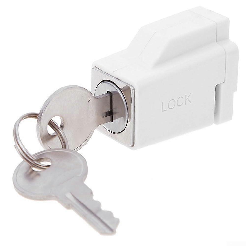 Sliding Window Security Locks, Adjustable Stainless Steel Door Window Lock Stopper, White Frame Lock for Enhanced Safety