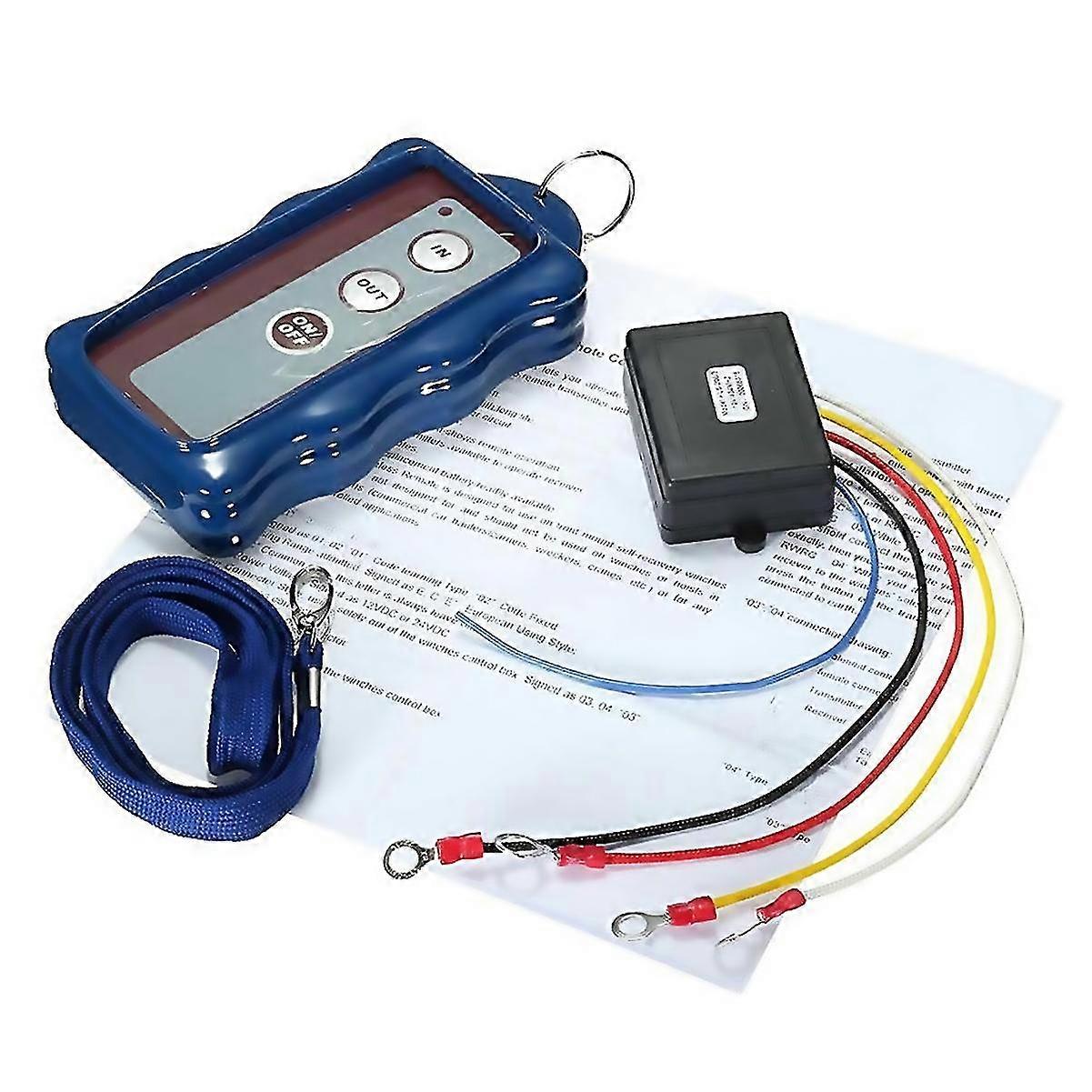For 12v 433mhz 50ft winch wireless remote control switch kit universal for jeep truck atv suv vehicl