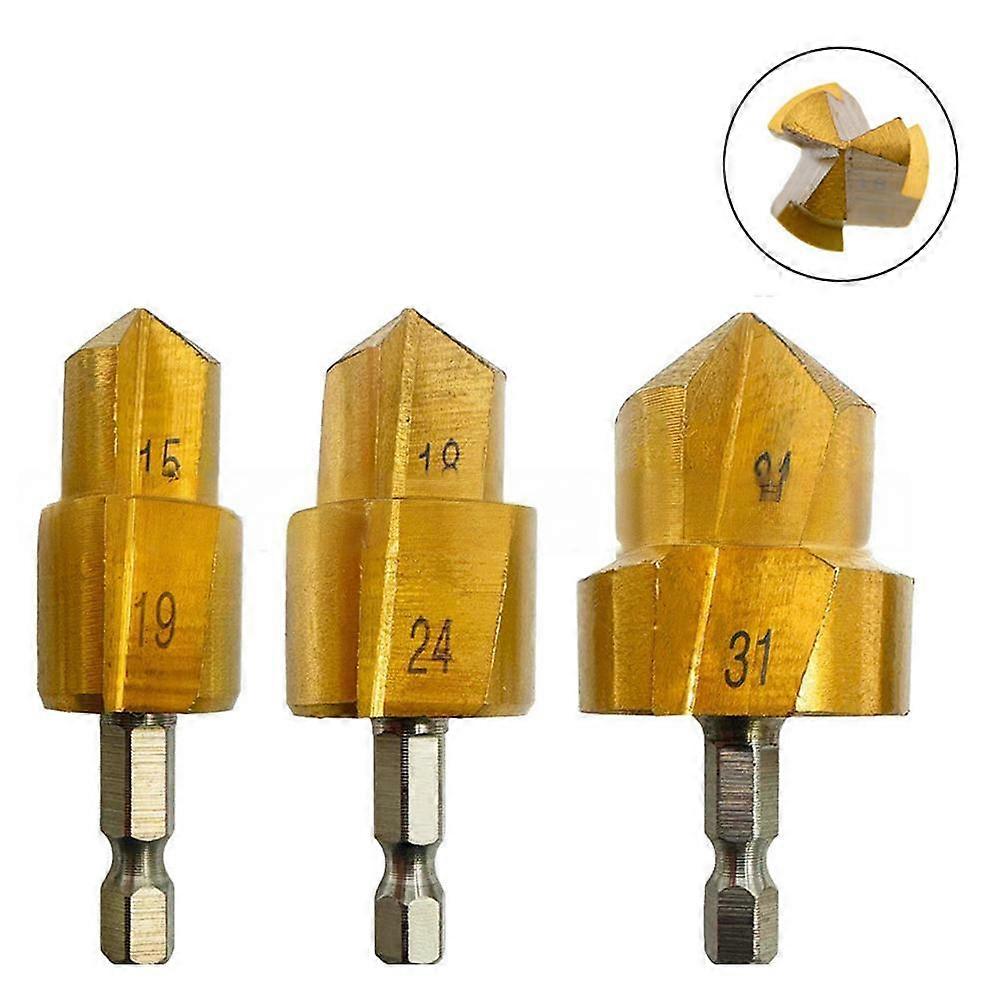 PPR Lifting Step Drill Bit Hex Shank 3PCS Efficient Water Pipe Expansion Punch Tool For Leak Repair