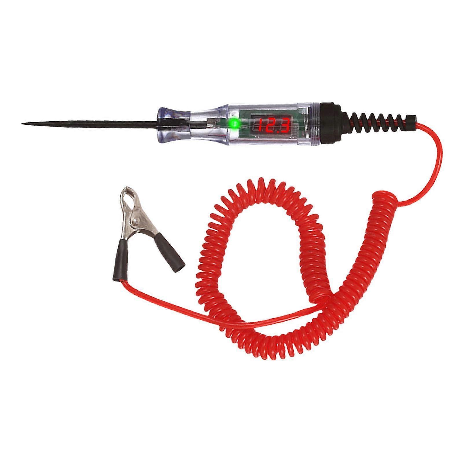 Automotive Test Lights Bidirectional Voltages Tester Heavy Duty Digital LED Circuit Tester with Voltmeter and Adjustable Sensitivity