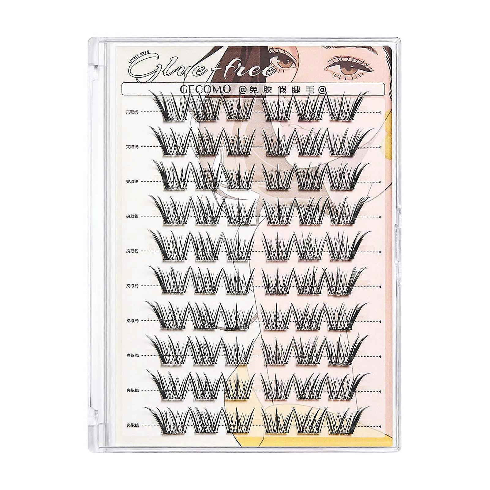 Black Pre Glued Lash Clusters Soft Individual Anime Lashes