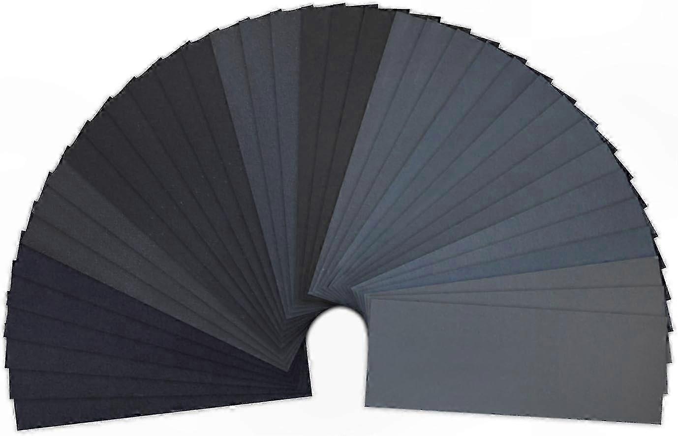 36-Sheet Assorted Grit Sandpaper Set, 23 x 9.3cm Wet and Dry打磨 Sheets for Various Projects