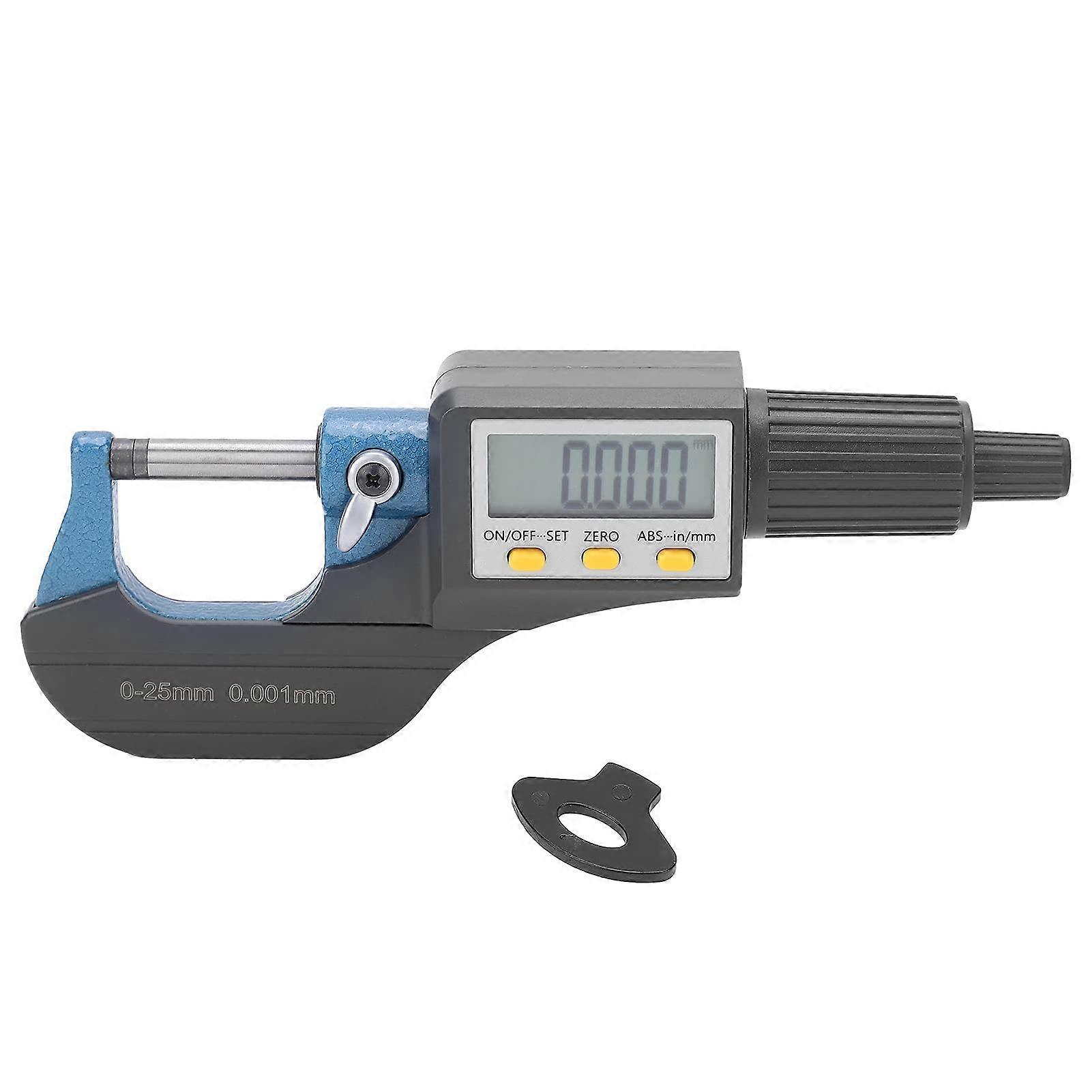 Digital Micrometer, Accurate Reading, LCD Display, Carbide Probe, Ratchet Measuring Tool, Small Item for Thickness Estimate, Length Width Measurement