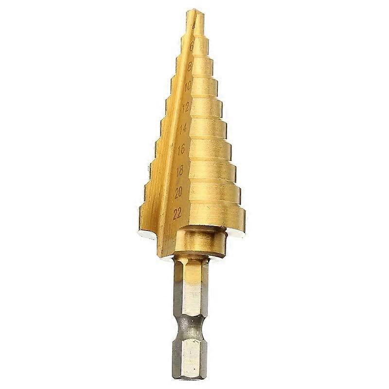 4-22 MM HSS 4241 Hex Titanium Step Drill Bit for Metal and Woodwork, High-Speed Steel Hole Cutter Tool
