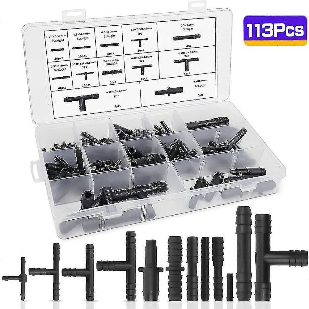 113 pcs hose connector assortment reducer T piece connector set car set-Good