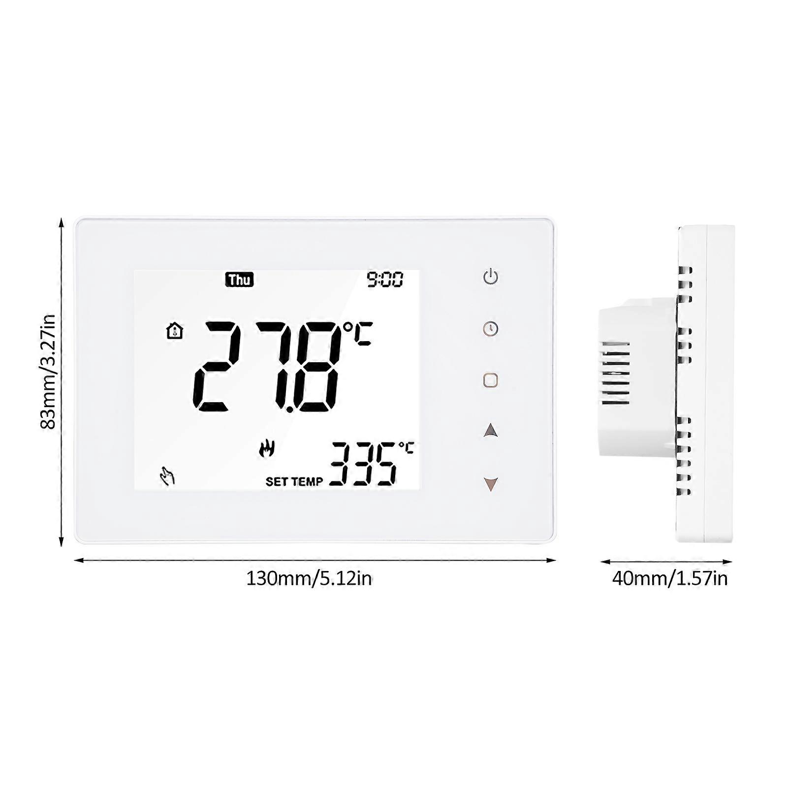 5A Smart Thermostat Weekly Programmable LCD Display Touch Screen Water Heating Thermostat Room Temperature Controller