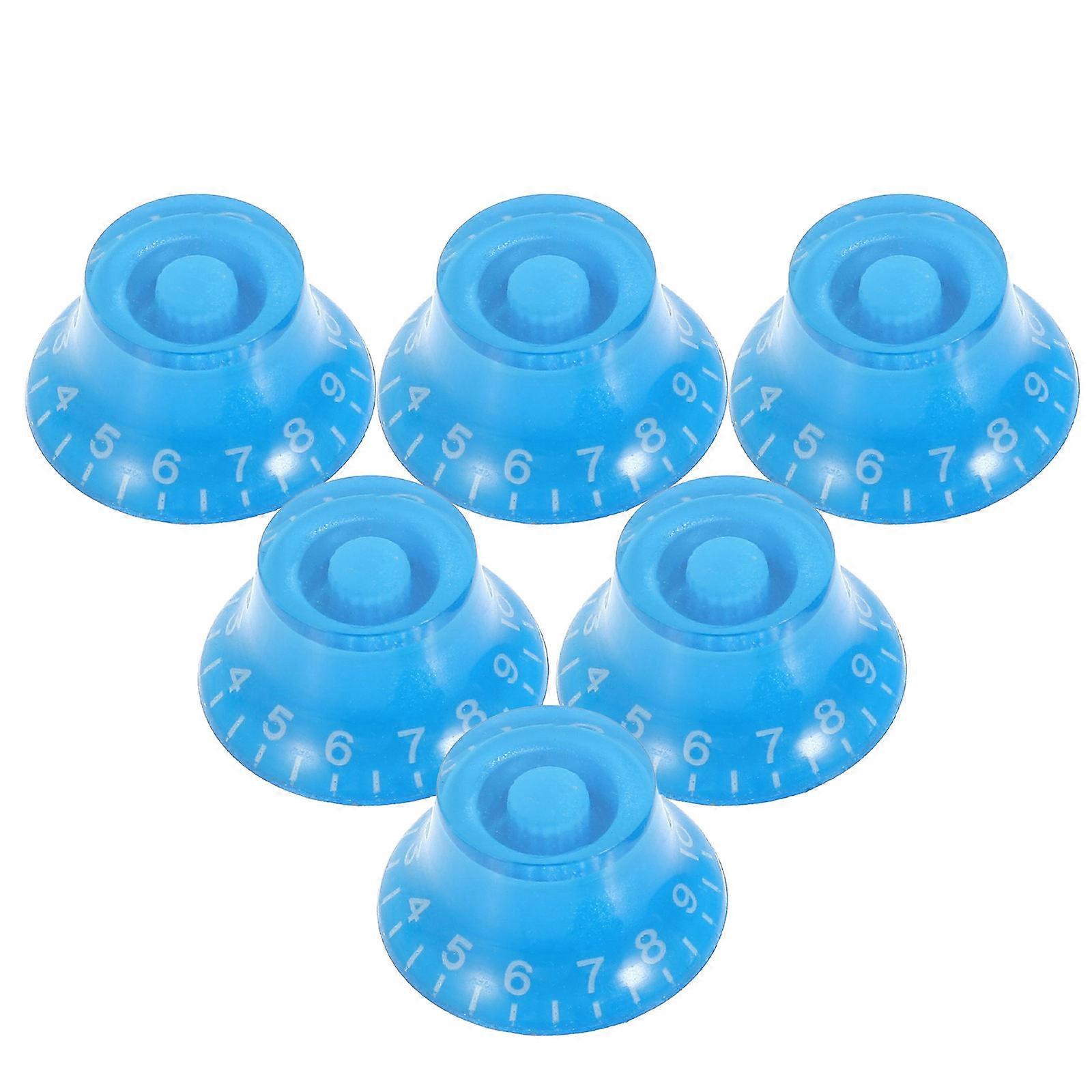 Volume Control Knobs Electric Guitar Volume Adjustment for Musicians Blue Acrylic Material with 6Pcs