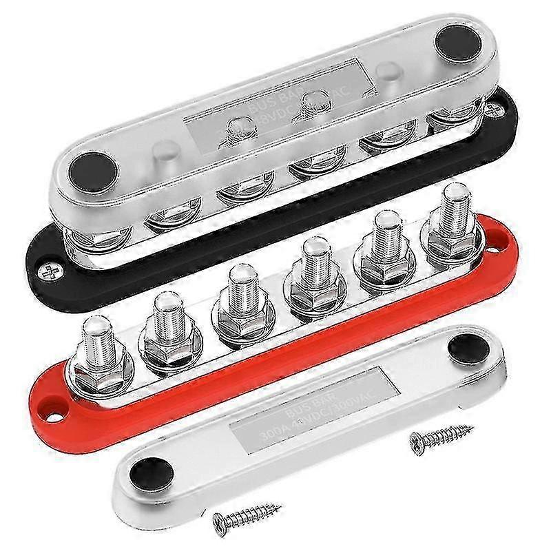 300A M10 Terminal Busbar for 12V/48V DC Power Distribution Block in Marine Applications