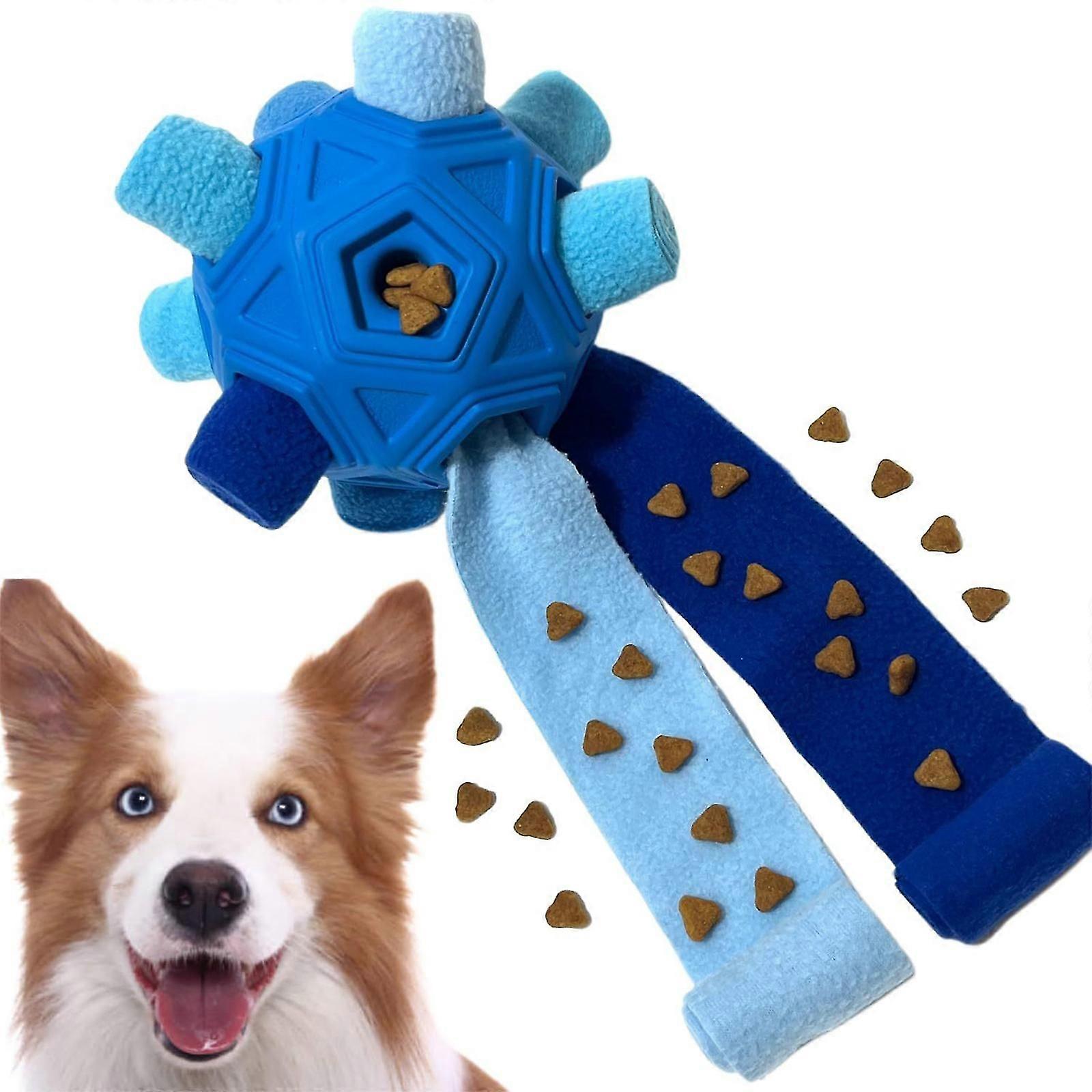 Furry Fellow Dog Toy, Snuffle Ball for Dogs, Snuffle Ball Interactive Treat Game, Cloth Strip with Hidden Food Dog Puzzle Toys