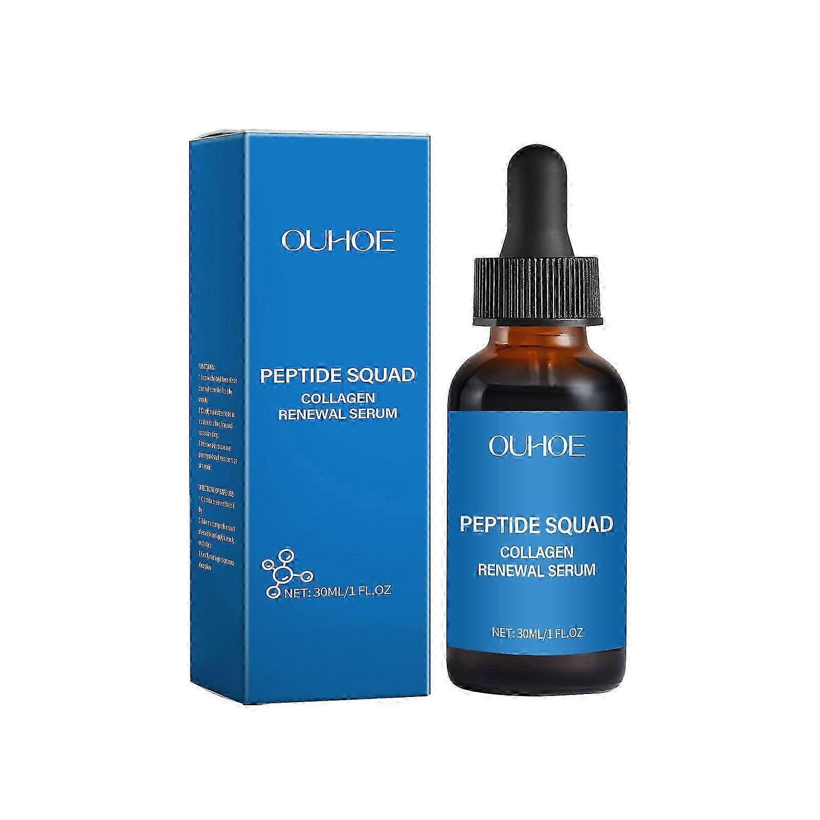 Peptide Squad Collagen Renewal Anti-Aging Face Serum with Copper Peptides for Wrinkles, Fine Lines and Skin Elasticity Boosting Hydrating Ef