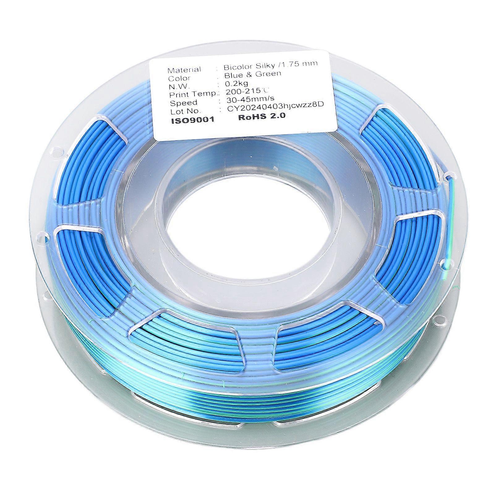 1.75mm 3D Printer PLA Filament Dual Color Blue Green 3D Printing Consumables 200g