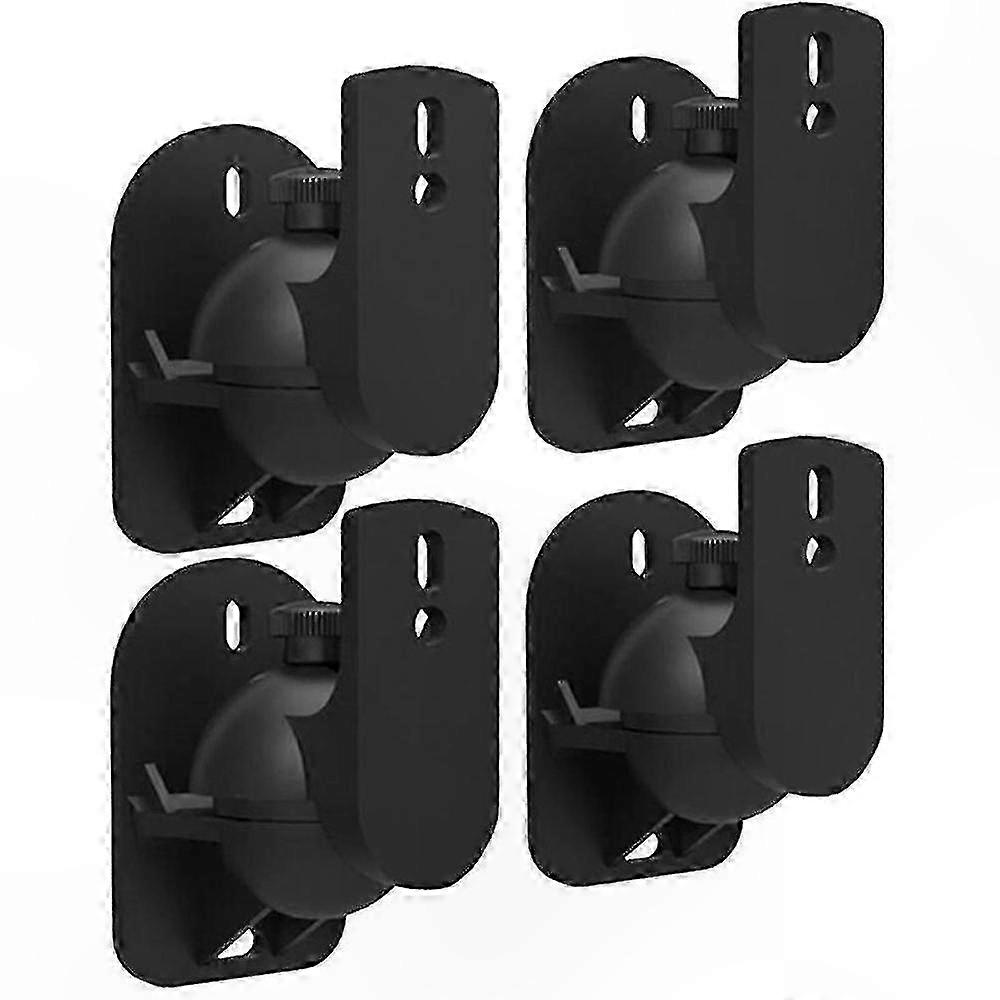 4-Pack Adjustable Speaker Mounts for Wall, Ceiling, or Stand with Swivel and Tilt Functionality