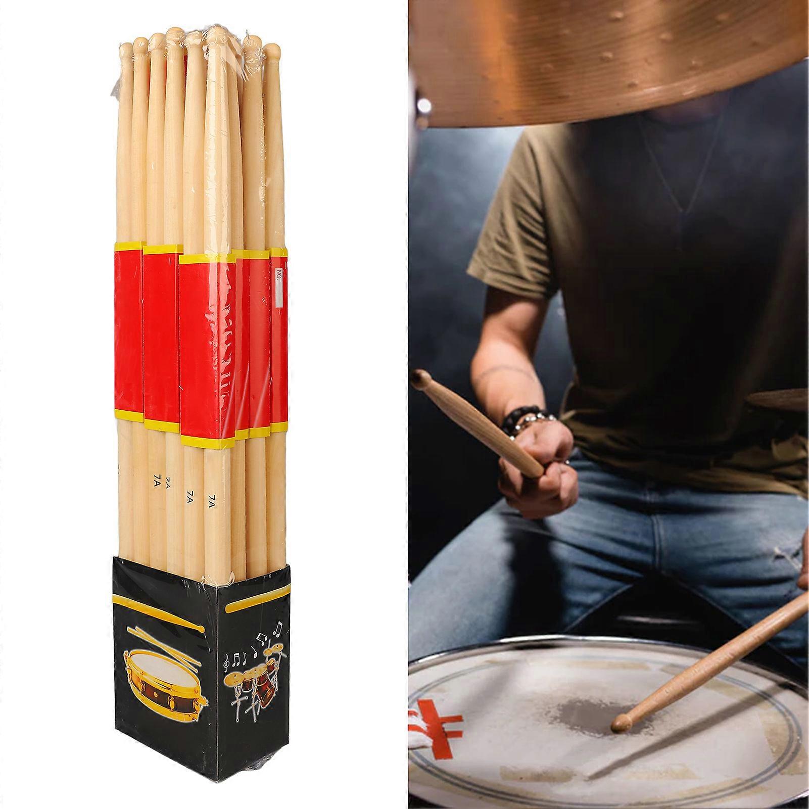 12 Pair Lightweight Maple Wood Drumsticks for School Practice
