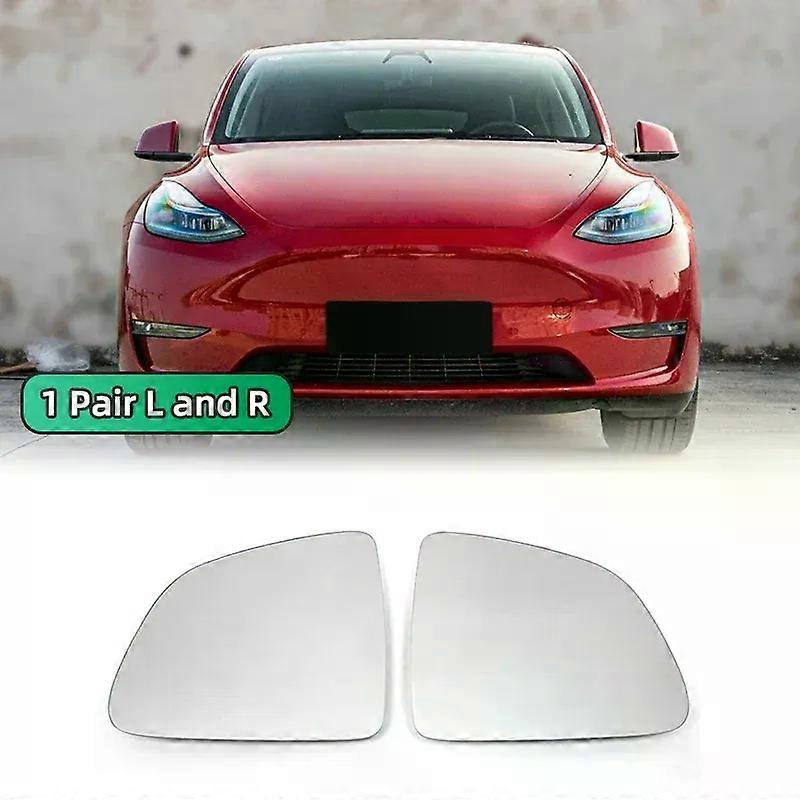 Apply For Tesla Model Y Car Left & Right Car Wide Angle Large Vision Rearview Mirror Lenses Heated Glass Rear View Side Mirror