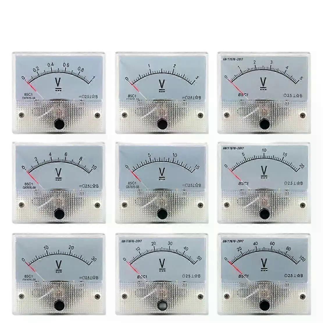 85C1-V Panel DC Voltage Volt Analog Gauge Meter Voltmeter 5V-1000V 85C1 Voltage Meter Voltmeter