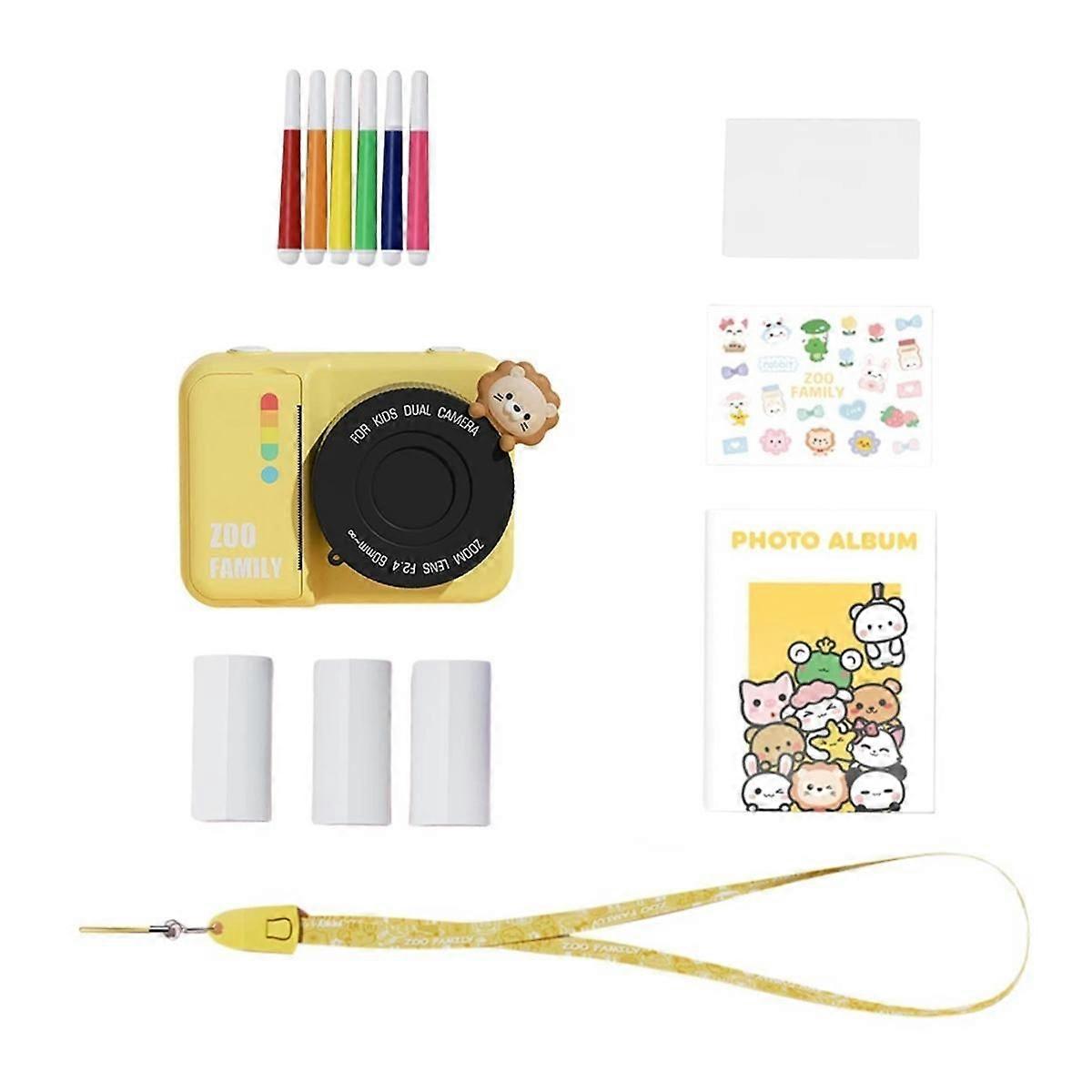 Kids Instant Print Camera 3Inch Screen WIFI HD Digital Camera with 48MP Dual Lens Thermal Photo Pap