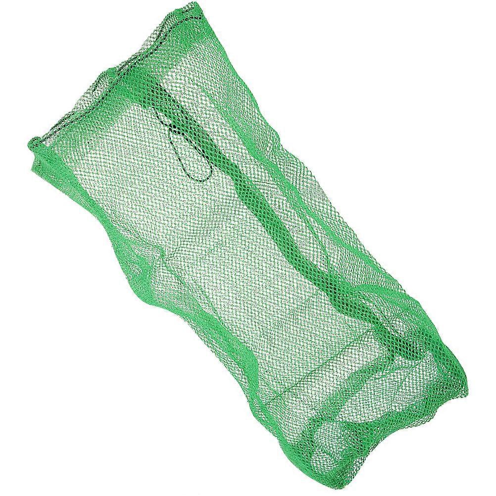 Portable Fishing Net Bag with Drawstring for Saltwater Use Green Nylon WearResistant 7.8 Inches