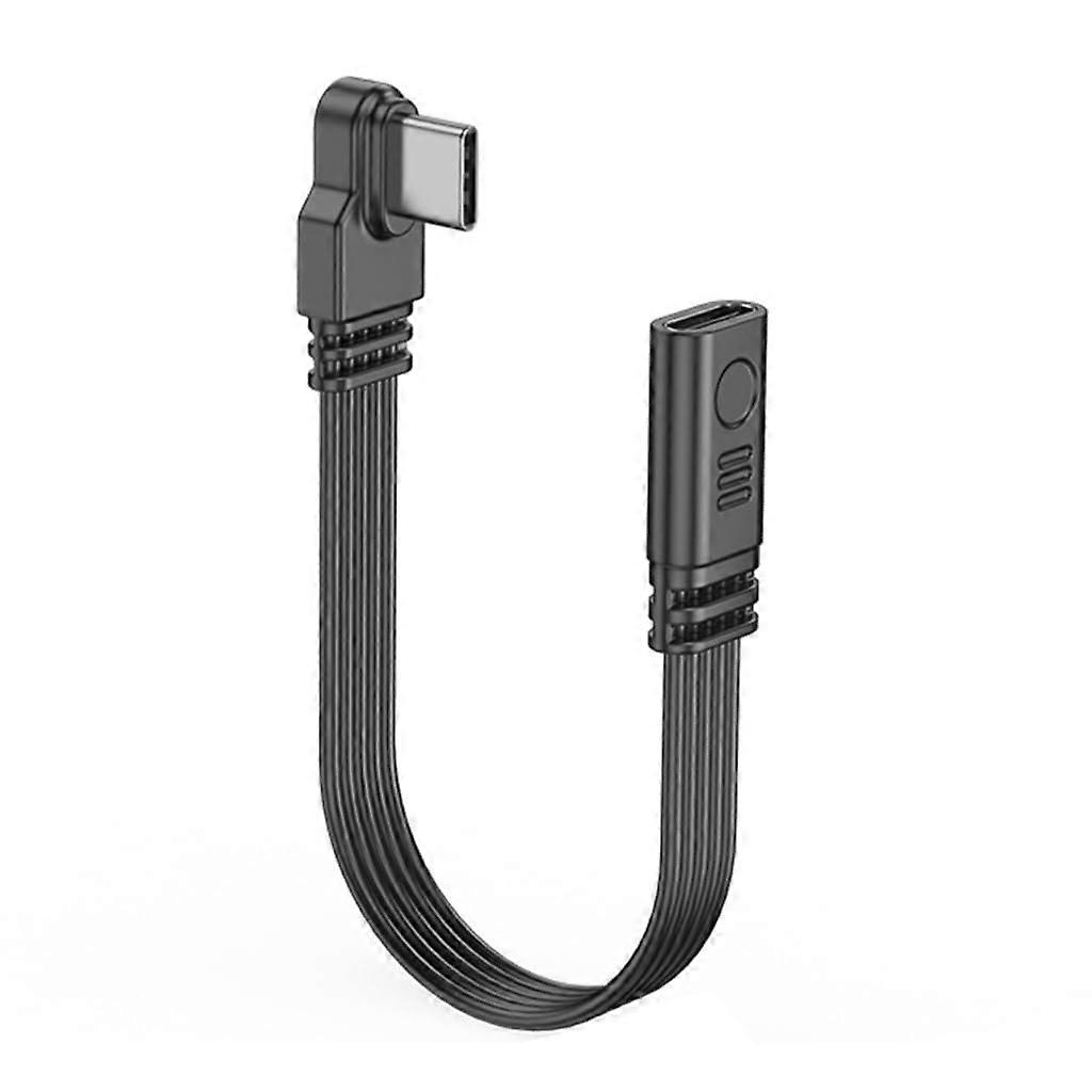 Double End USB C Data Sync Cable 45W Fast Charging Cord with Straight Head and Right Angled Connectors