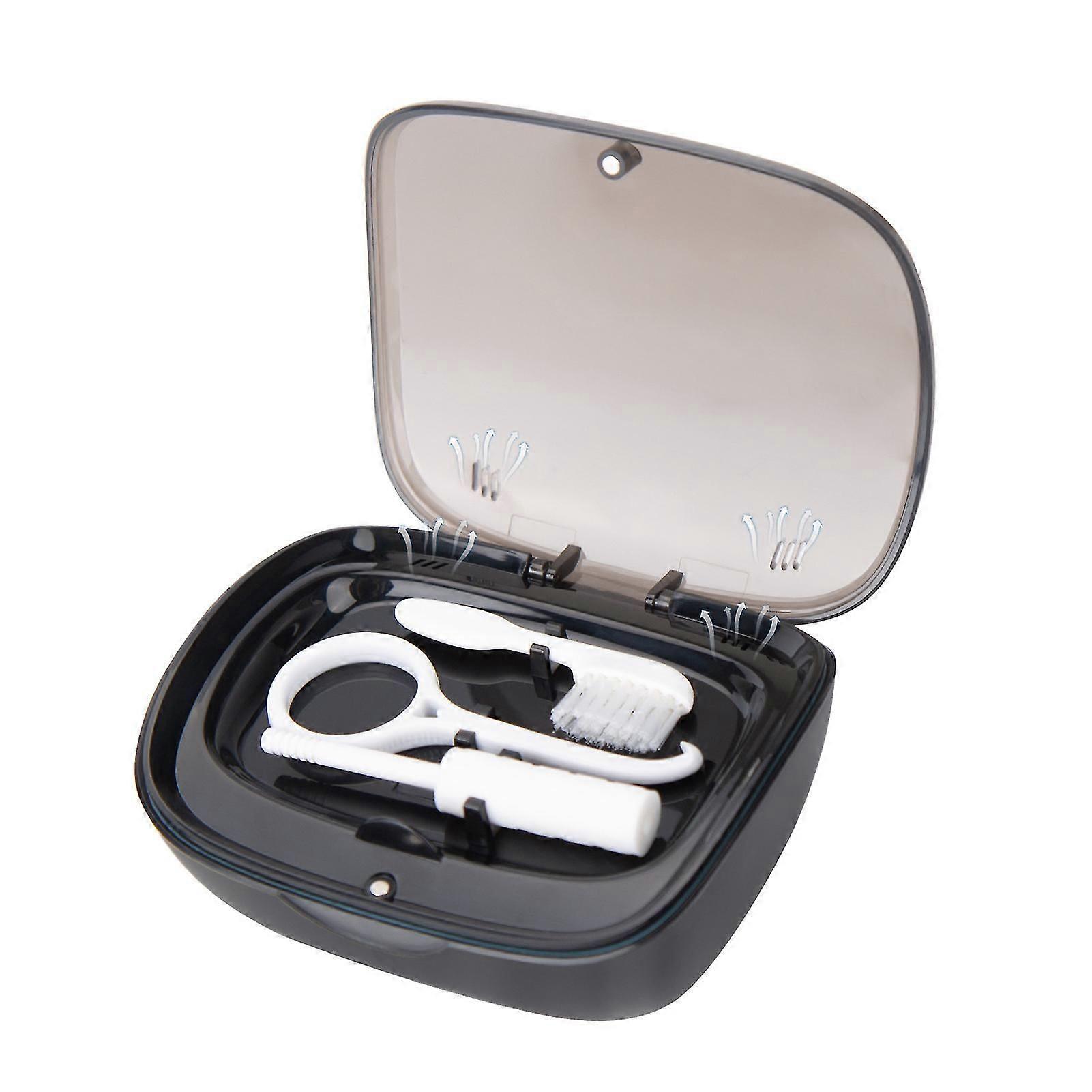 Double Layer Retainer Case With Mirror Remover Tool Convenient Storage Box For Dentures Aligners Braces