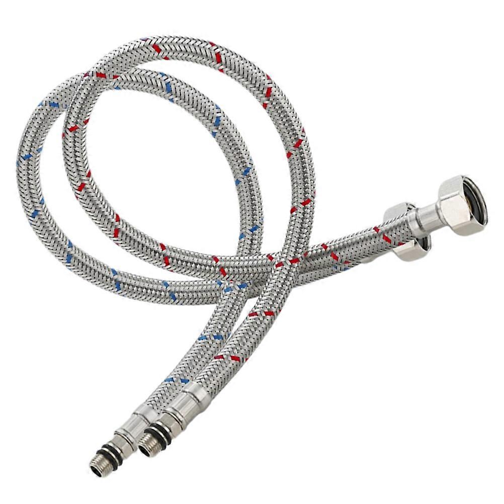 2Pcs 80cm Drinking Water Hose Heavy Duty Lightweight Flexible Hose Faucet Hose Connector Inlet Stainless Steel Washing Machine Connector