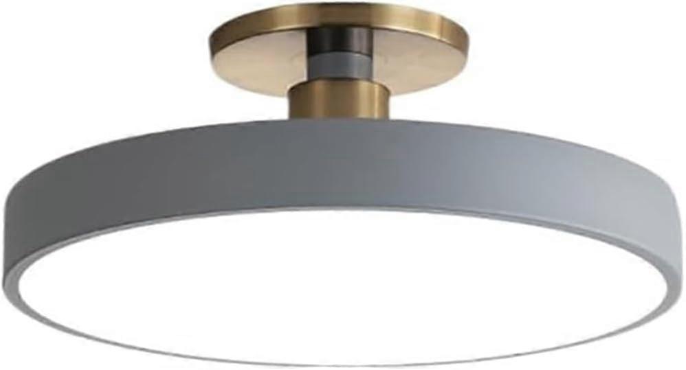 Modern Iron Art LED Ceiling Light Nordic Rectangle Flush Mount 11.8 Inch Blue And Gold Finish With Gray Accents