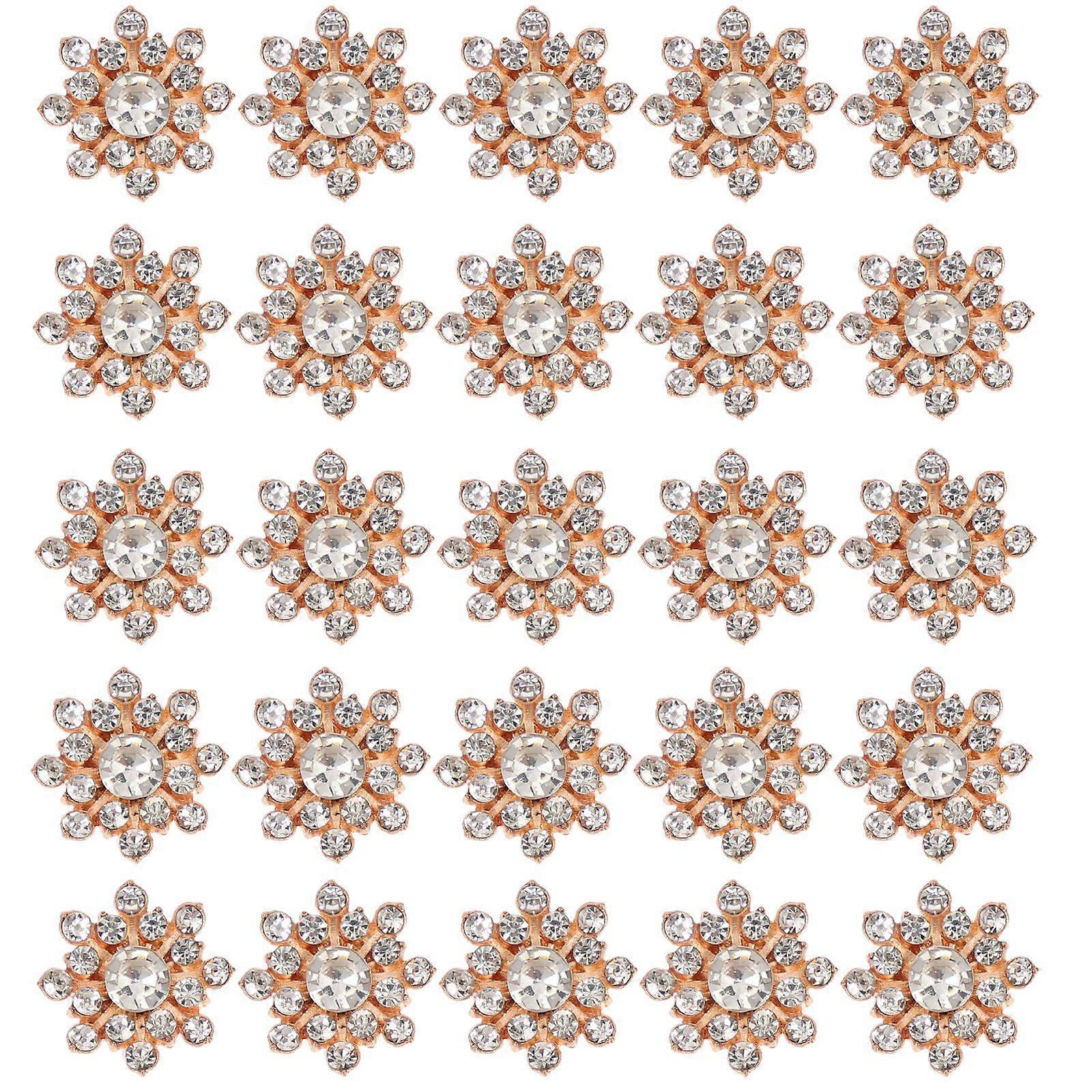 30pcs Delicate Snowflake Rhinestone Buttons DIY Sewing Buttons Clothing Rhinestone Button Decors