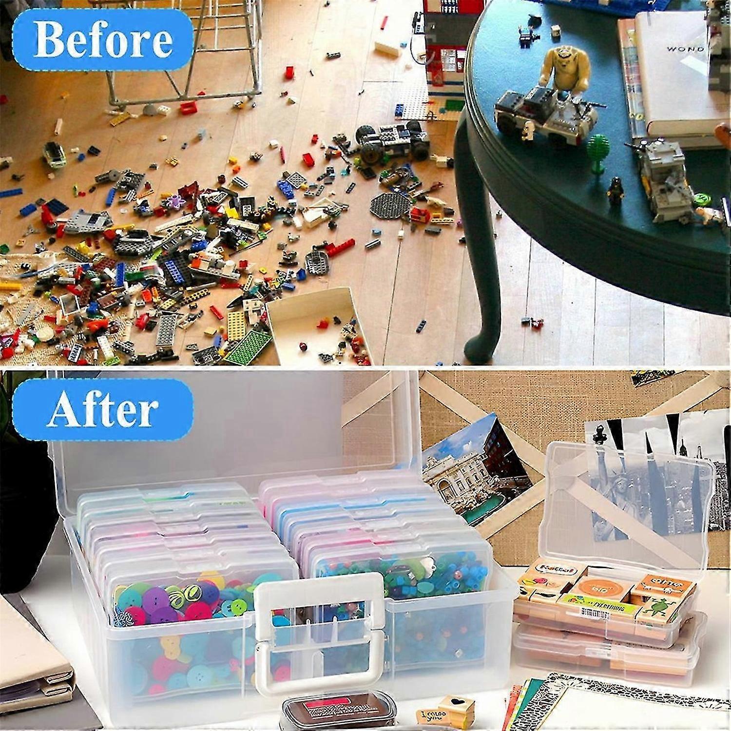 Portable Photo Storage Boxes,With 16 Interior Compartments