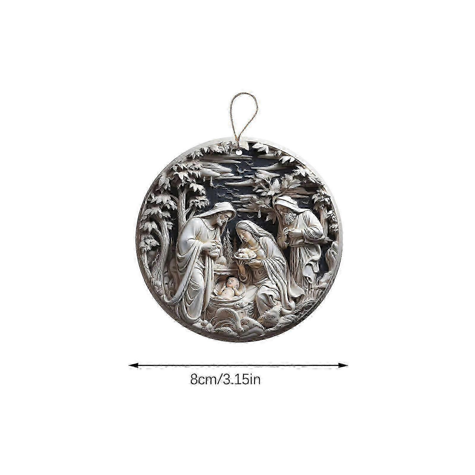 Advent Calendar 2128 Multi-Color Nativity Ornaments: Unique Christmas Decor for Tree & Gift Toppers, Featuring Christ Baby Mary Design Sublimation
