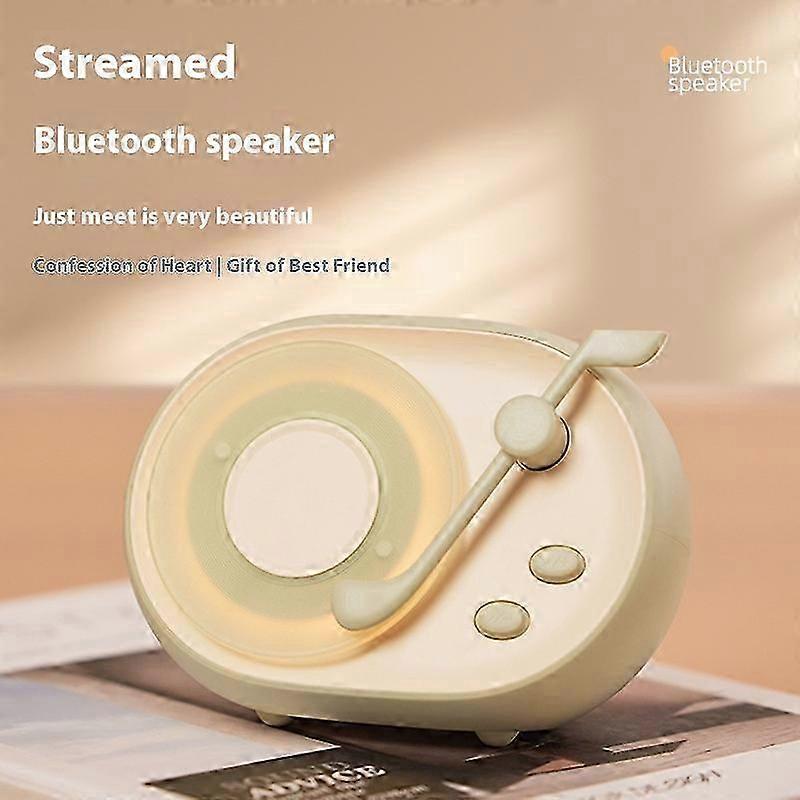 Retro Bluetooth Speaker with Ambient Light - USB Rechargeable Vinyl Record Music Player for Gifts 2025