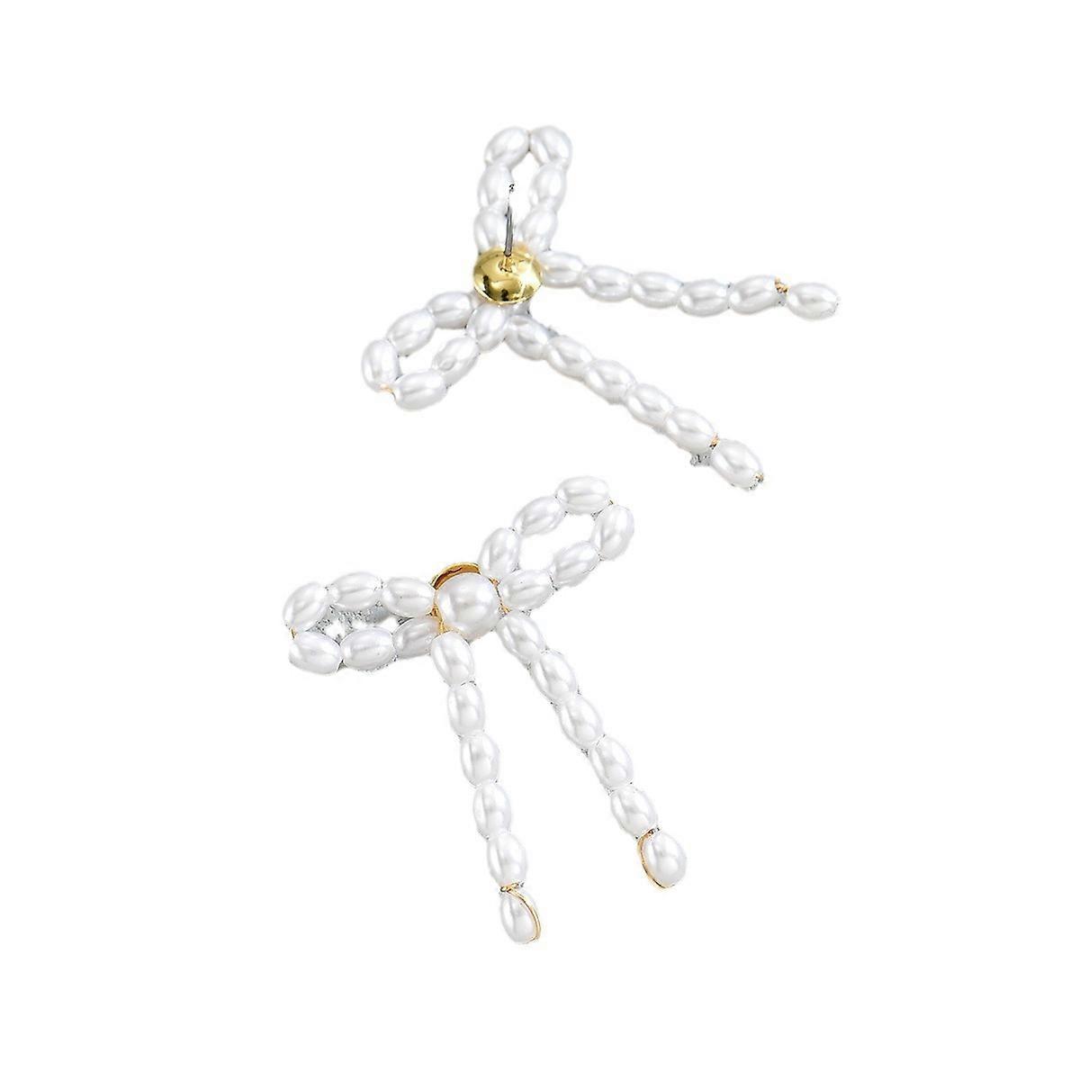 Perle øreringe, Beaded Bow Design Chic Style Øreringe