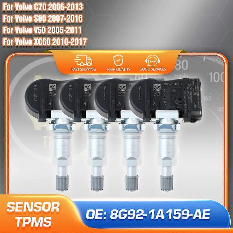 Applicable 8G92-1A159-AE 1/4PCS For Volvo C30 C70 Volvo S40 S60 S80 TPMS Sensor Volvo V50 V60 Volvo XC60 XC70 Tire Pressure Monitor Sensor