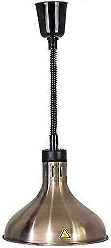 Lamp Shade 29 Cm Large With Food Heat Retention Lamp Warmer For Buffet, Retractable Hanging, White And Brass