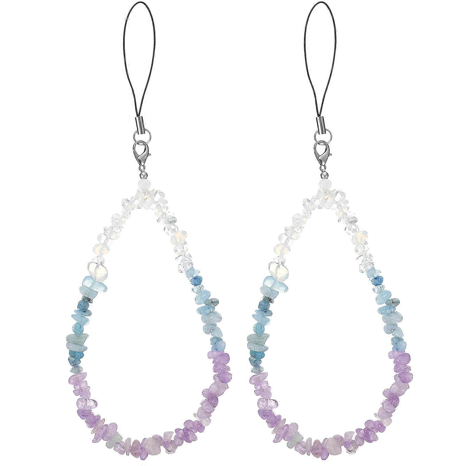 Phone Decoration Crystal Stones Hand Wrist Straps for Wallets Multi Material Prevent Dropping 2Pcs