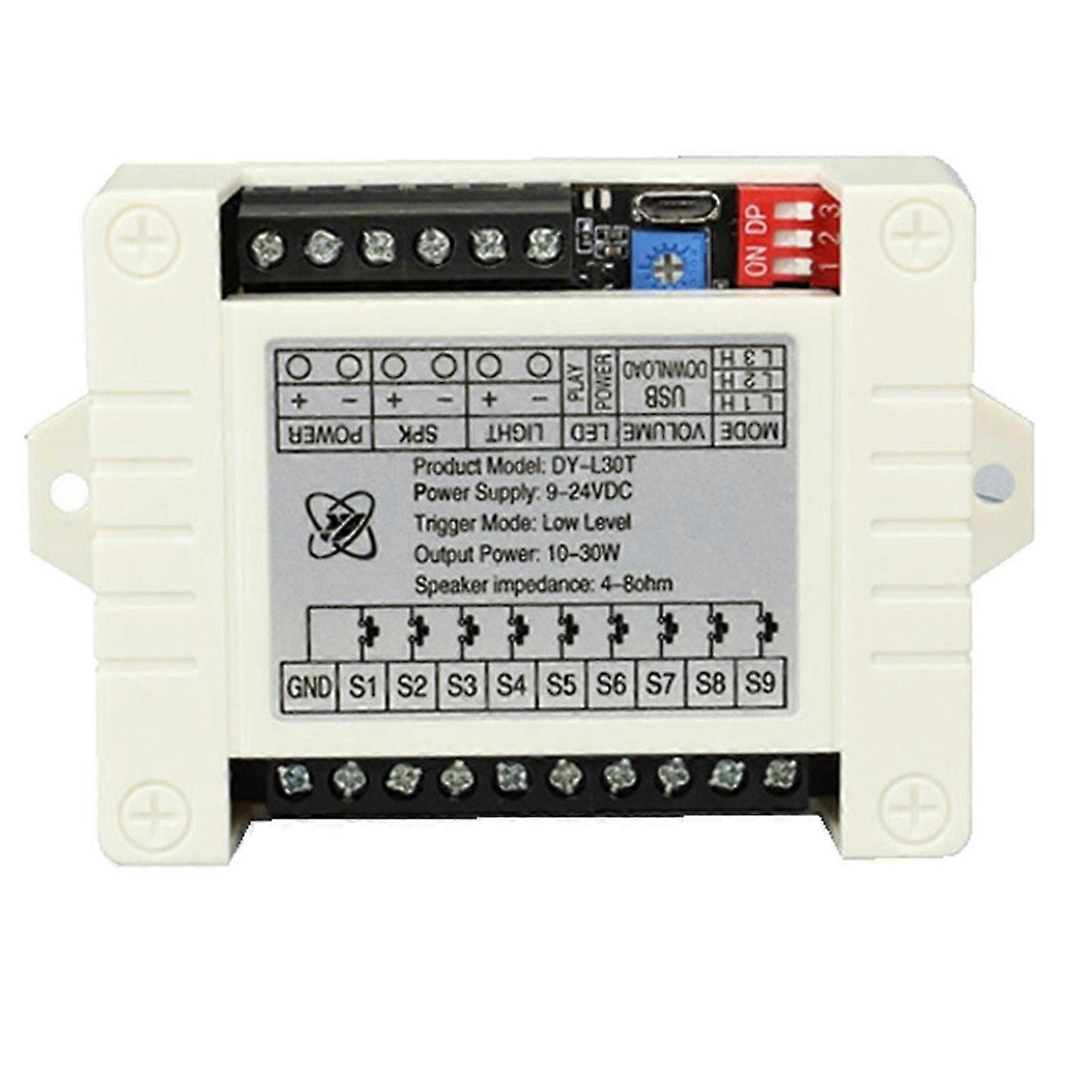 30W MP3 Voice Playback Module DY-L30T 9 Trigger Music Player Power Amplifier Board TF Card 32G Max W