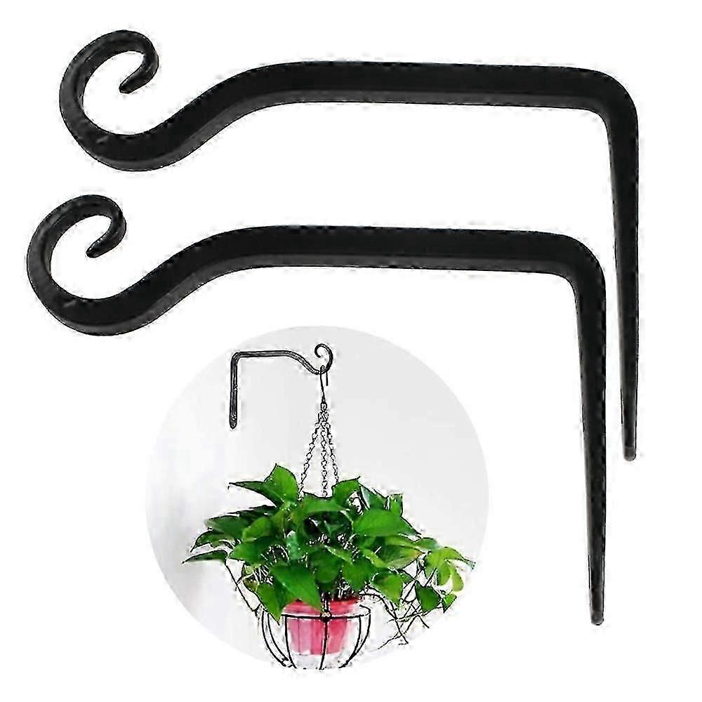 Flower Hanging Holder,Iron Wall Hook Flower Hanging Holder 2PCS BLACK