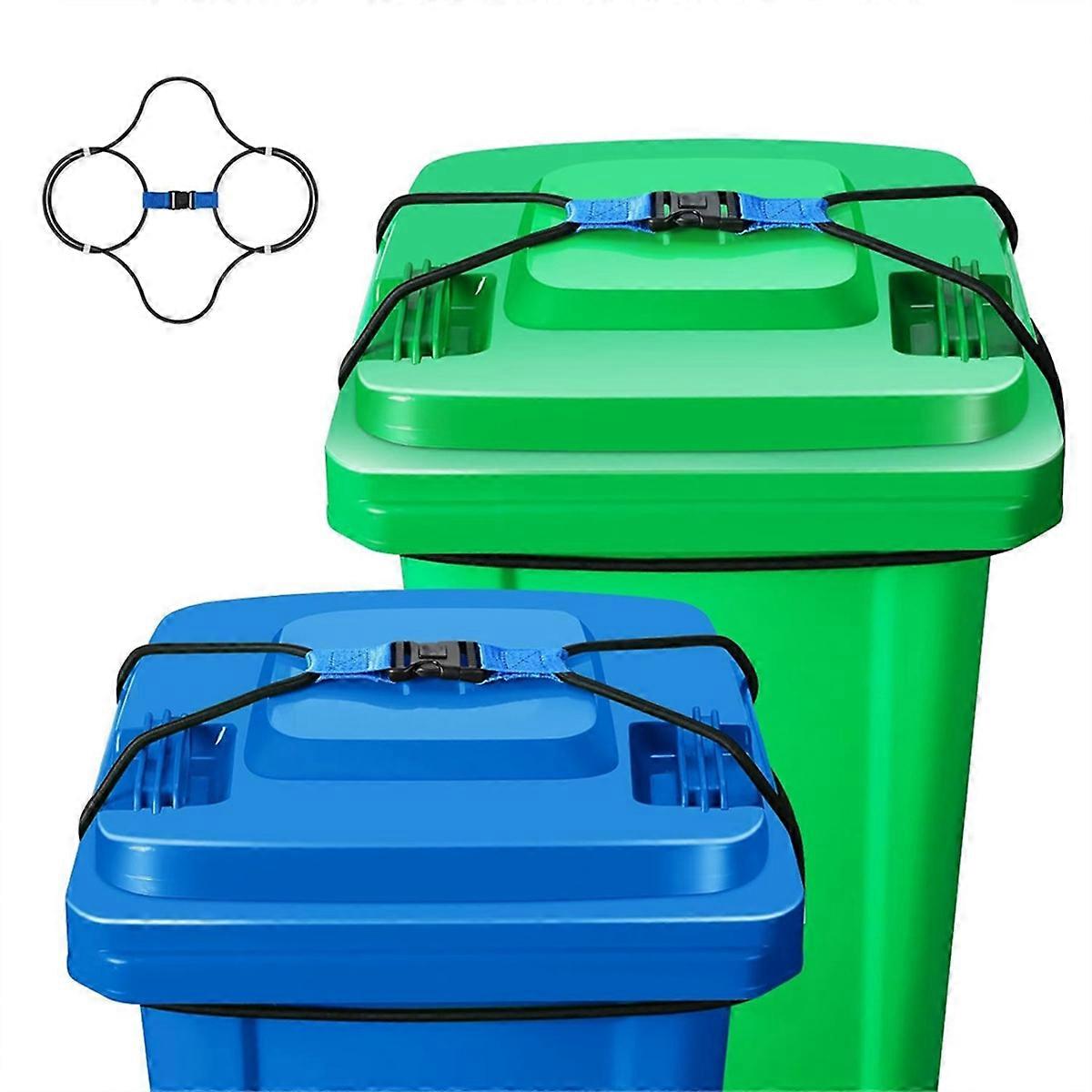 2PCS Trash Can Lid Locks for Animals, Garbage Can Bungee Cord Lock Keep Bear/Raccoon/Dog Out of Gar