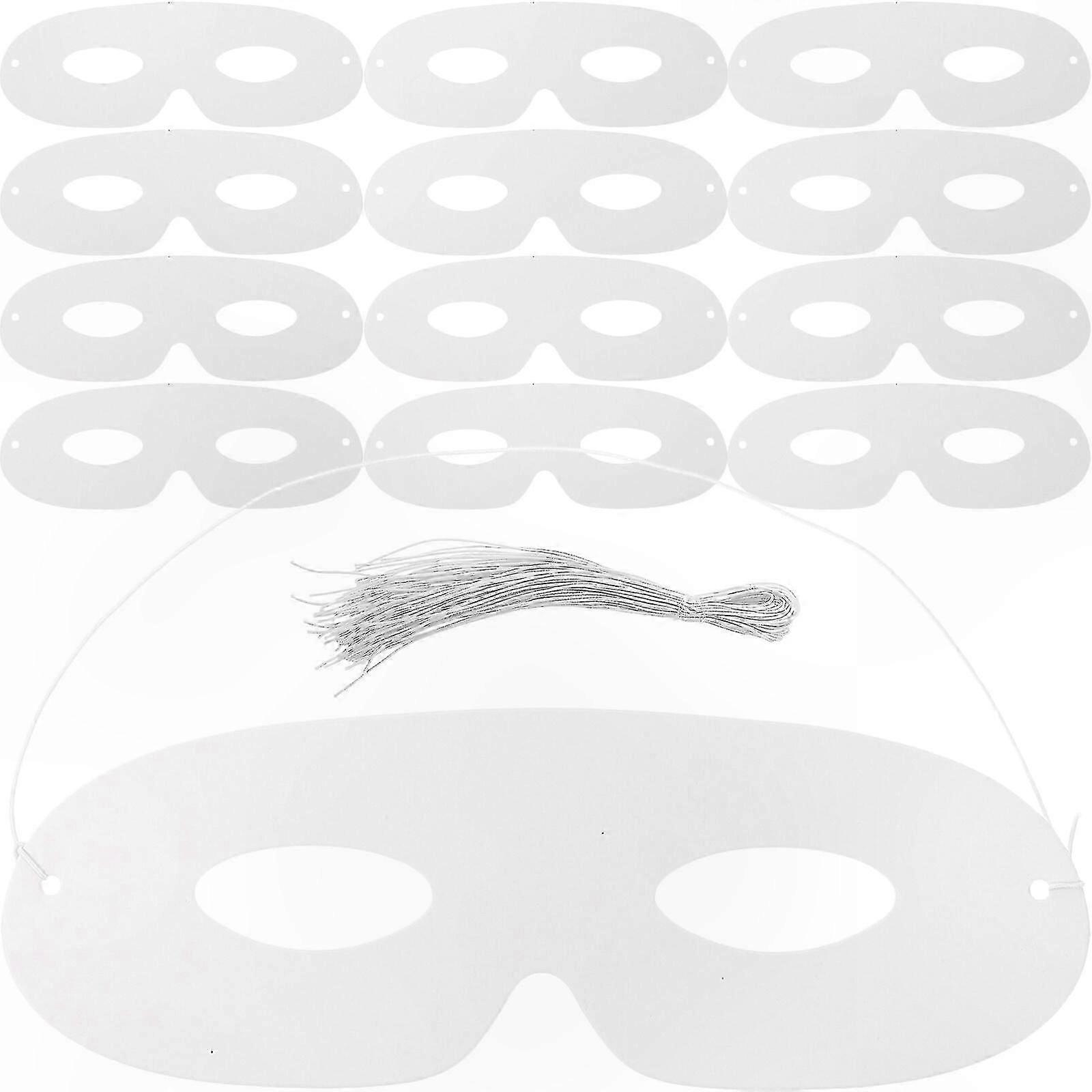 White Blank Masquerade Masks for DIY Painting, 40 Pack Handcrafted Half-Face Paper Masks for Creative Projects