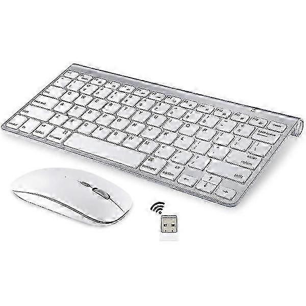 2.4G Wireless Keyboard and Mouse - Cross-Compatible for Apple iMac, Windows & Android Systems