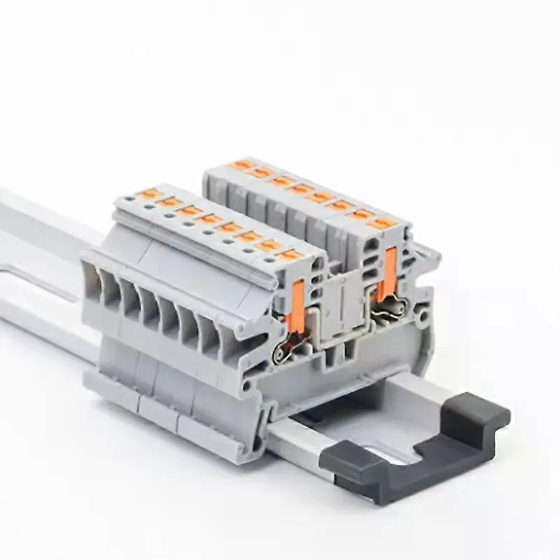 10Pcs DIN Rail Terminal Block PTV-25 Push-In Terminal Connector Spring Side-Entry 25mm Cable Wiring Conductor PTV25