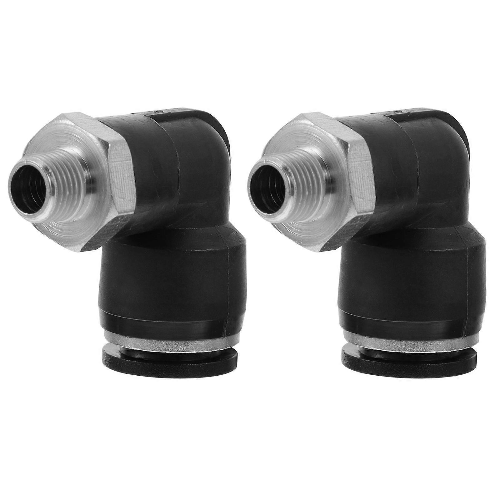 Pneumatic Tube Fittings Air Connector for Practical Use 2Sets Black